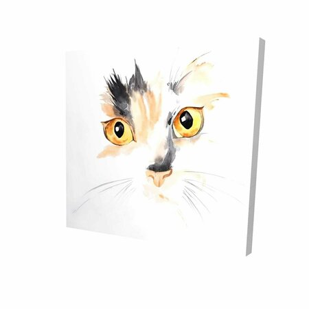 FONDO 16 x 16 in. Watercolor Cat Face Closeup-Print on Canvas FO2789235